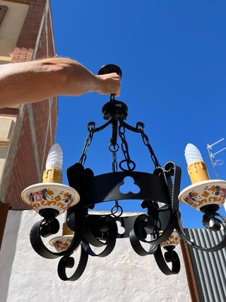 Dos lámparas rústicas salón en negro