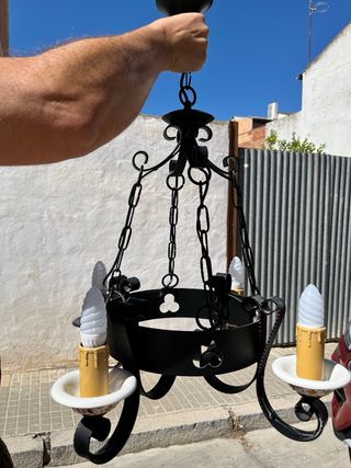 Dos lámparas rústicas salón en negro