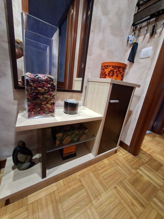 Mueble recibidor wengue-roble 98x70x26