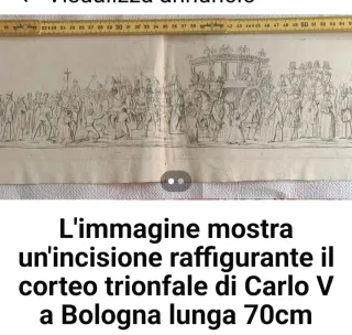 Incisione raffigurante il corteo di CarloV