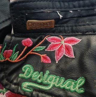 Bolso Desigual Negro Multicolor Bordado