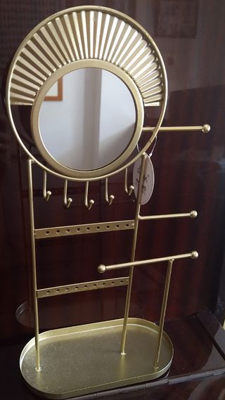 Organizador de Joyas con Espejo Dorado