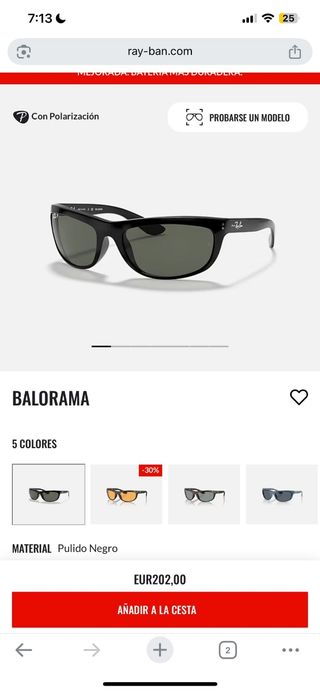 Gafas de sol Ray-Ban negras