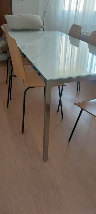Mesa Comedor Ikea Cristal y Metal 180x90