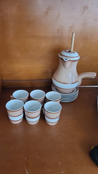 Juego de chocolate vintage de cerámica