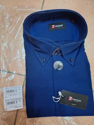 Camicia Uomo 7 Camicie Blu Taglia XL
