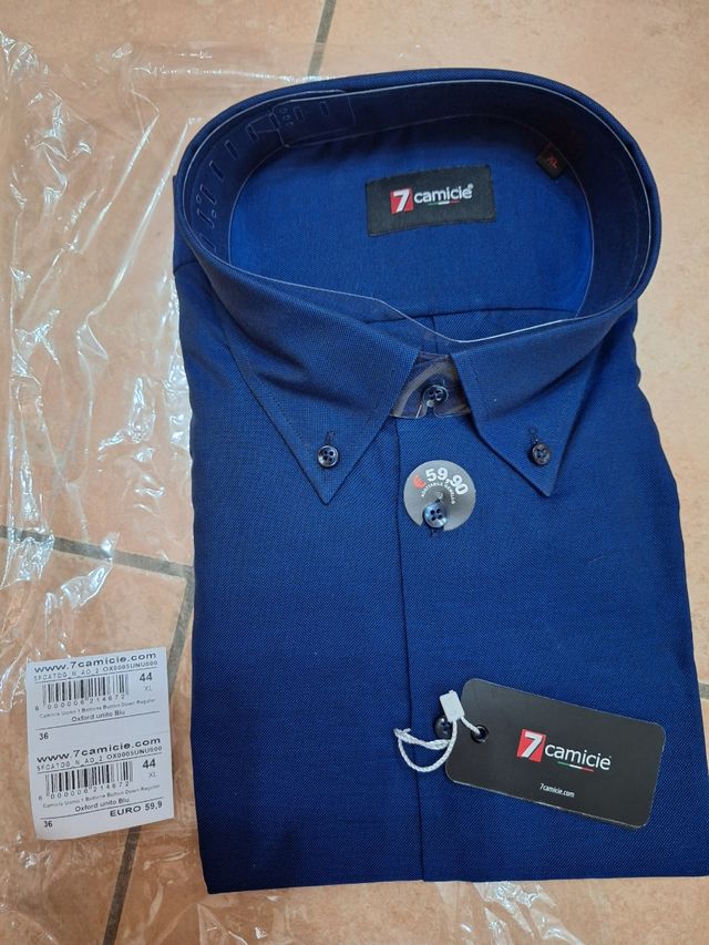Camicia Uomo 7 Camicie Blu Taglia XL