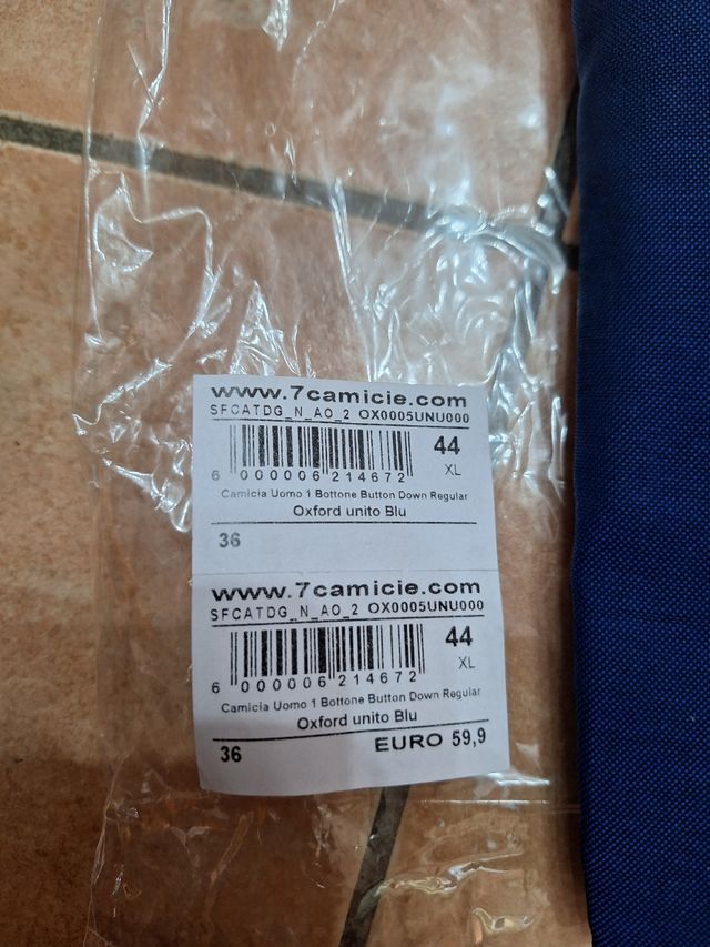 Camicia Uomo 7 Camicie Blu Taglia XL