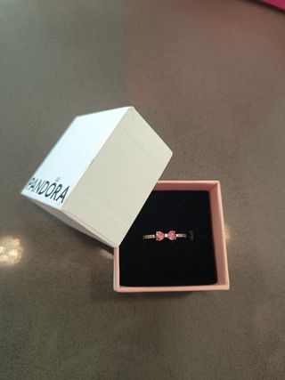 Anillo Pandora Lazo Rosa Plata