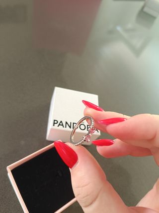 Anillo Pandora Lazo Rosa Plata