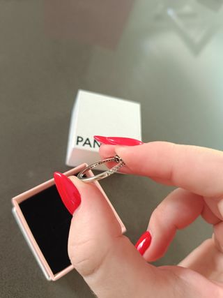 Anillo Pandora Lazo Rosa Plata