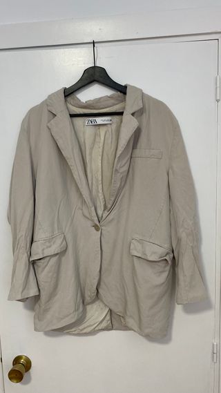 Chaqueta Americana Zara Beige Talla S