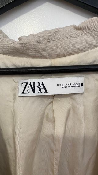 Chaqueta Americana Zara Beige Talla S