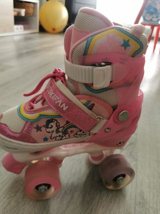 Patines de niña rosas con unicornio