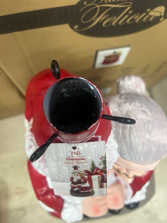 Base tronco albero Natale Babbo Natale e Mamma Nat