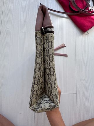 Carolina Herrera Clutch Beige y Rosa