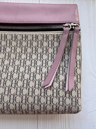 Carolina Herrera Clutch Beige y Rosa