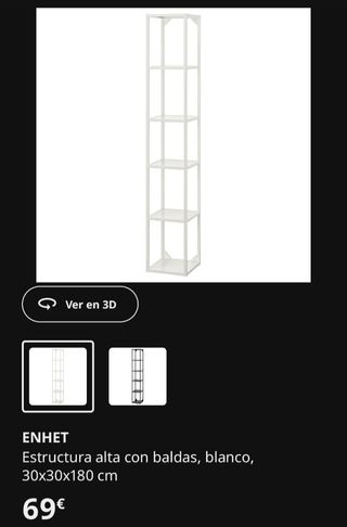 Estantería ENHET Ikea Blanca 30x30x180cm