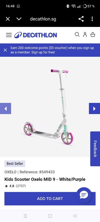 Patinete Oxelo blanco, turquesa y rosa