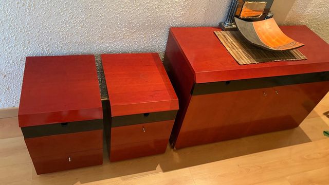 Muebles recibidor o dormitorio 3 piezas madera