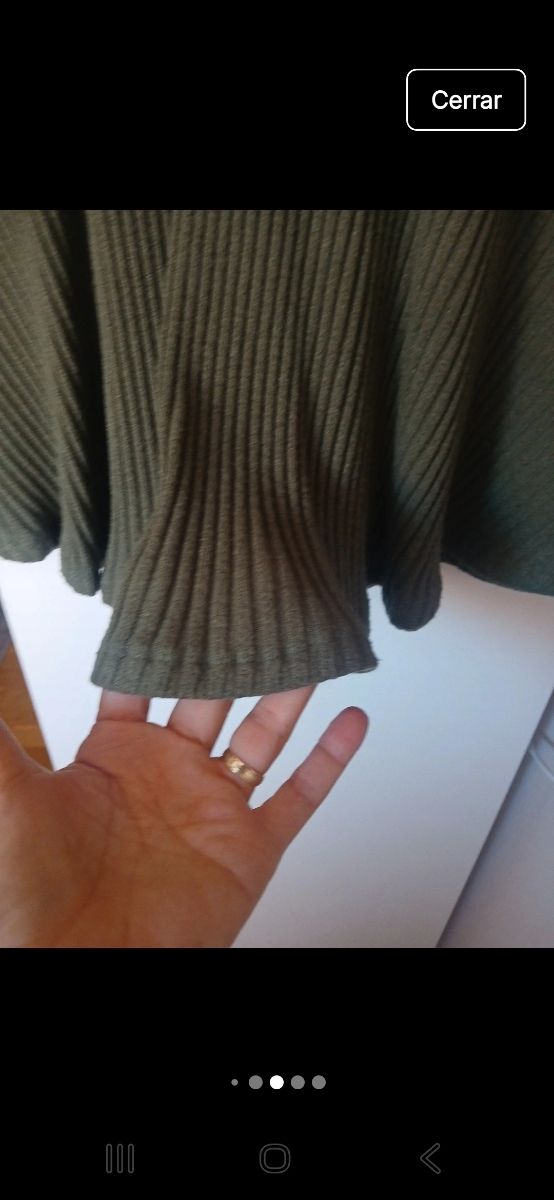 Vestido de punto verde caqui talla S