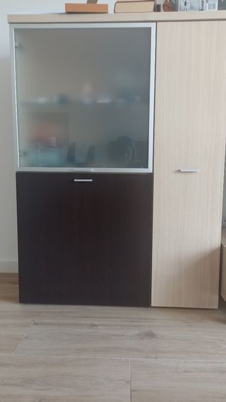 Mueble Comedor con Botellero Madera y Cristal