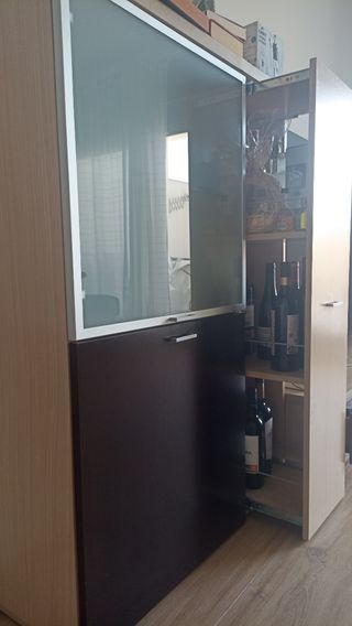 Mueble Comedor con Botellero Madera y Cristal