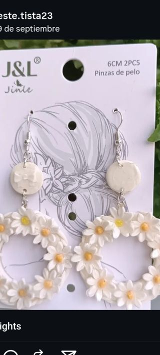 Pendientes de aro con flores