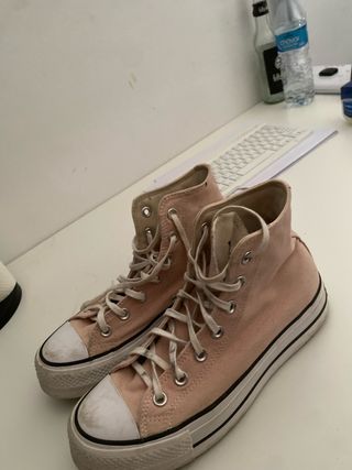 Converse plataforma rosas talla 38