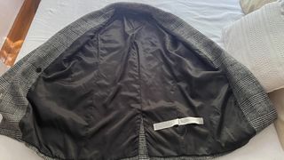 Abrigo cuadros Zara gris