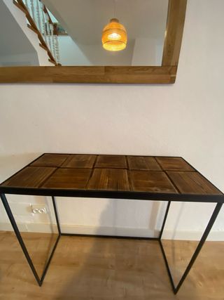 Mueble recibidor consola madera y metal