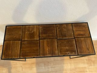 Mueble recibidor consola madera y metal