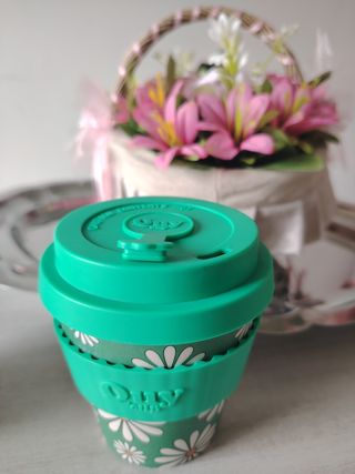 Set 2 Tazze Cappuccino Bambù con Coperchio