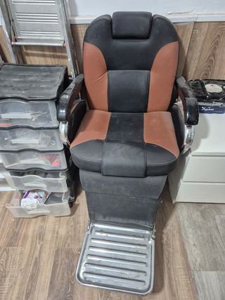 Sillón Peluquería/Barbería Negro/Marrón