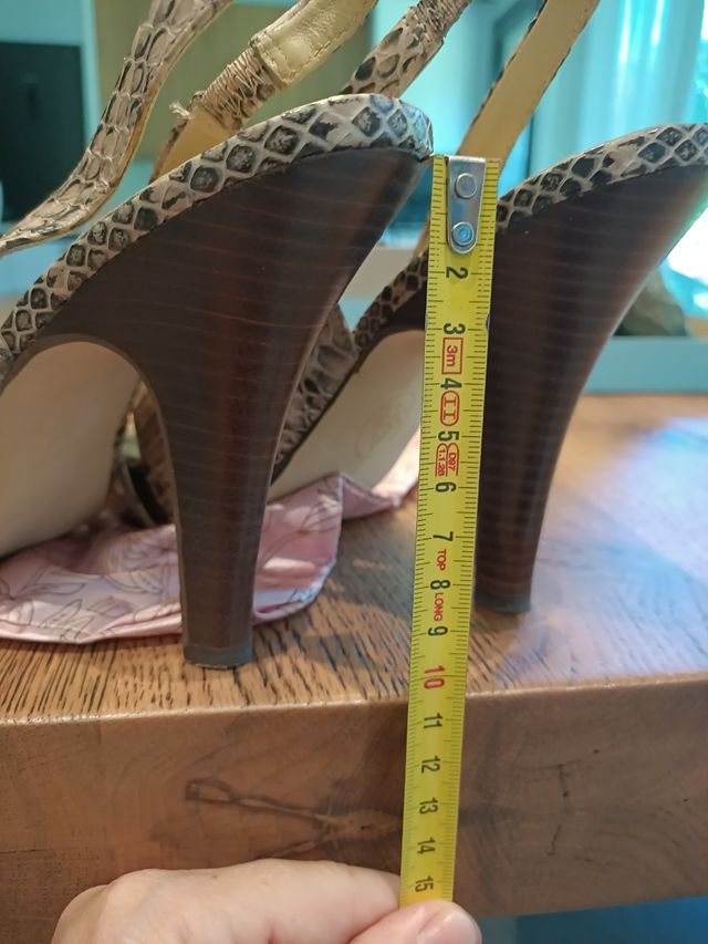 Sandalias ASH Peep-toe Piel Serpiente Tacon