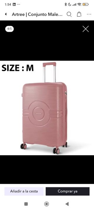 Conjunto Maletas Viaje Artree 4 Piezas Rosa