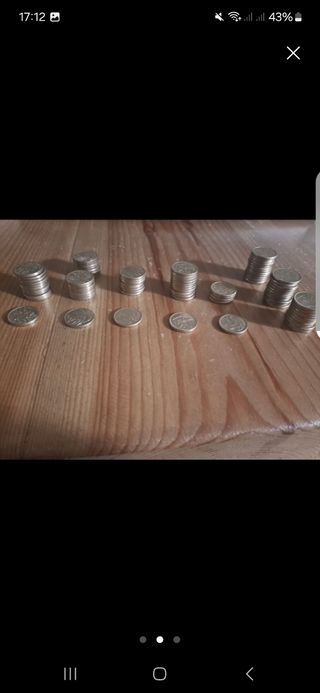 Lote de monedas antiguas y billetes