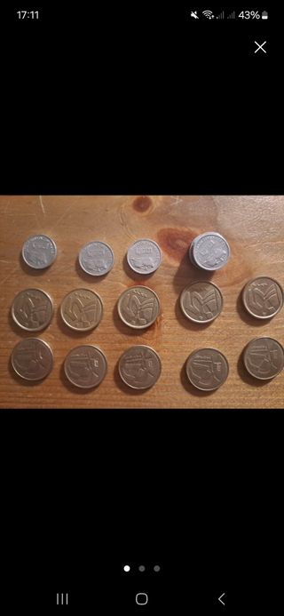 Lote de monedas antiguas y billetes