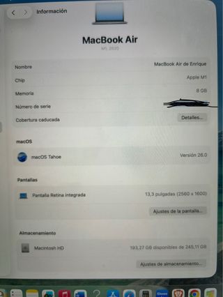MacBook Air M1 Plata