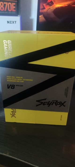 Scryrox V8 Ratón Inalámbrico Gaming Amarillo