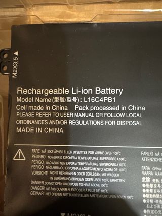 Batería Li-ion00 L16C4PB1 7.68V 48Wh