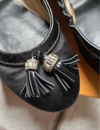 Ballerine TOD'S nere con nappine e strass