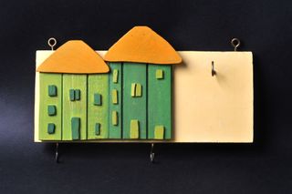 Appendino decorativo casette verdi e arancio