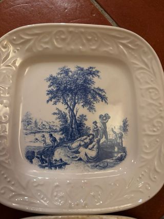 Set 4 piatti quadrati porcellana ceramica d'Imola