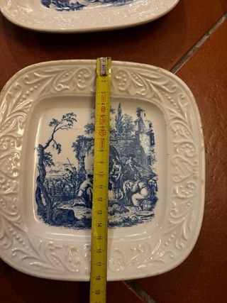 Set 4 piatti quadrati porcellana ceramica d'Imola