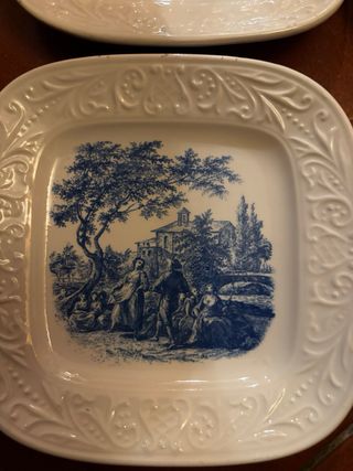 Set 4 piatti quadrati porcellana ceramica d'Imola