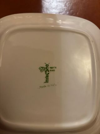 Set 4 piatti quadrati porcellana ceramica d'Imola