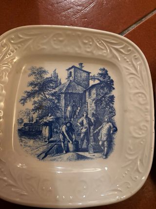 Set 4 piatti quadrati porcellana ceramica d'Imola