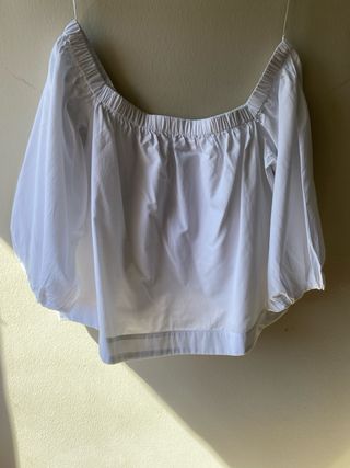 Blusa Stradivarius Escote Goma Manga Bombacha