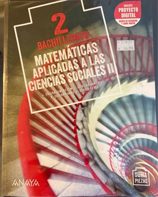 Libro Matemáticas aplicadas 2 Bachillerato.